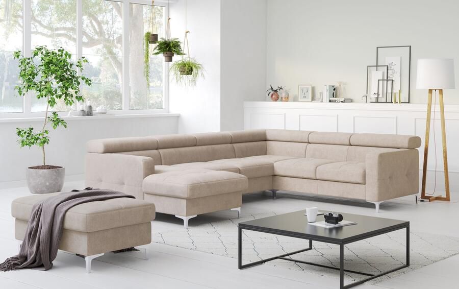 COTTA Zithoek Sammy U-vorm met verstelbaar hoofdeind naar keuze met slaapfunctie & bedkist - Foto 5