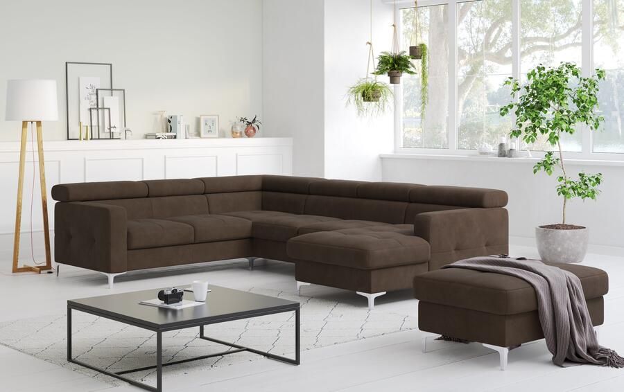 COTTA Zithoek Sammy U-vorm met verstelbaar hoofdeind naar keuze met slaapfunctie & bedkist - Foto 7