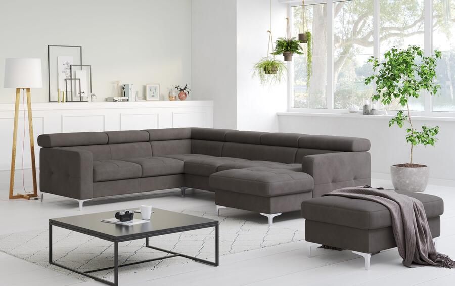 COTTA Zithoek Sammy U-vorm met verstelbaar hoofdeind naar keuze met slaapfunctie & bedkist - Foto 7