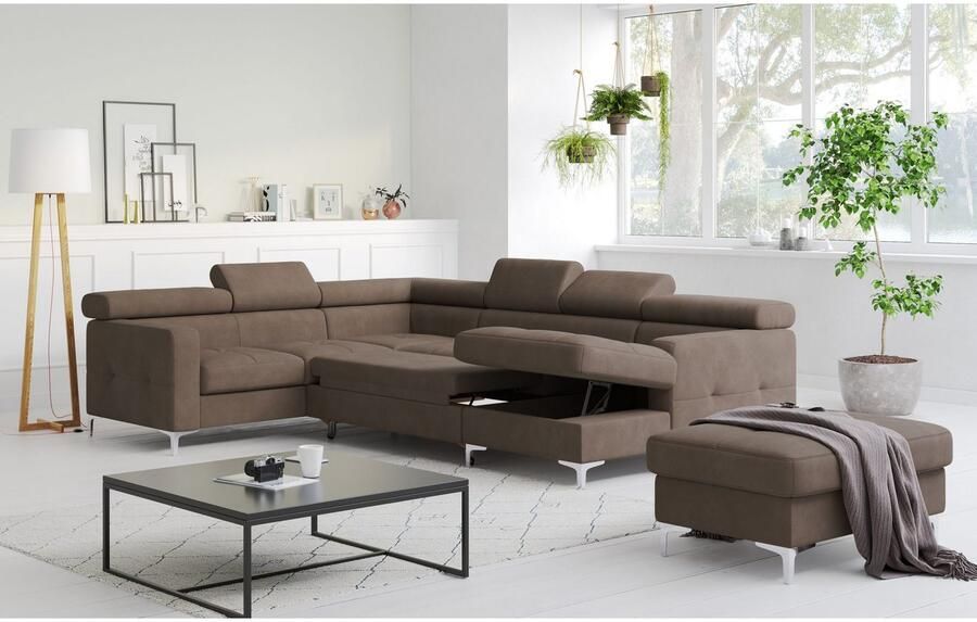 COTTA Zithoek Sammy U-vorm met verstelbaar hoofdeind naar keuze met slaapfunctie & bedkist - Foto 7