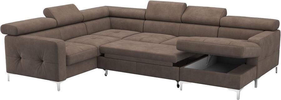 COTTA Zithoek Sammy U-vorm met verstelbaar hoofdeind naar keuze met slaapfunctie & bedkist - Foto 4