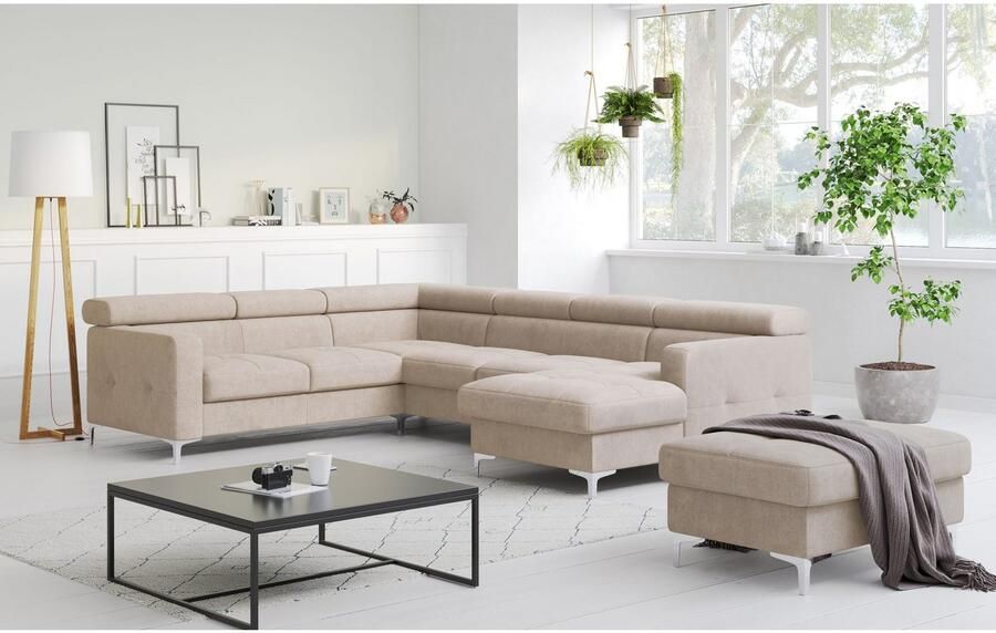 COTTA Zithoek Sammy U-vorm met verstelbaar hoofdeind naar keuze met slaapfunctie & bedkist - Foto 2