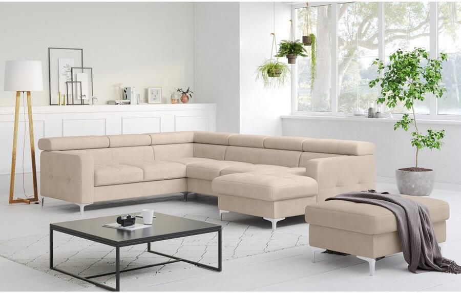 COTTA Zithoek Sammy U-vorm met verstelbaar hoofdeind naar keuze met slaapfunctie & bedkist - Foto 2