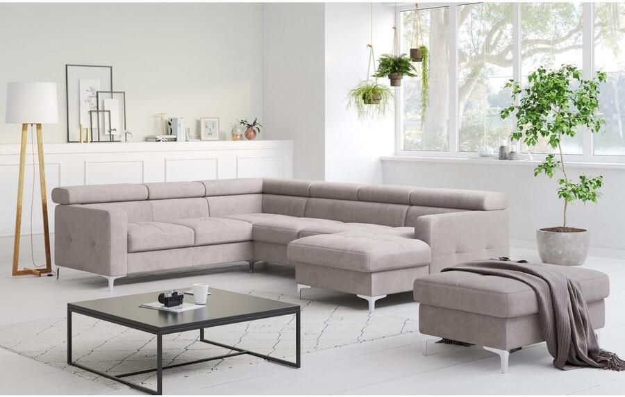 COTTA Zithoek Sammy U-vorm met verstelbaar hoofdeind naar keuze met slaapfunctie & bedkist - Foto 2