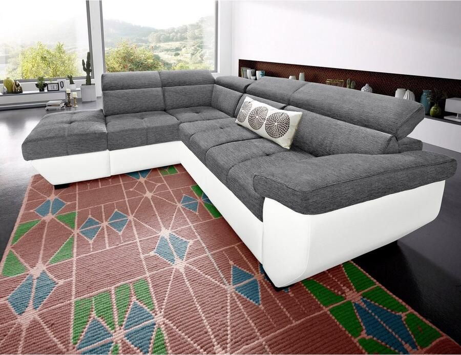 COTTA Zithoek Speedway L-vorm Set bestaande uit: hoekbank met hoofdverstelling & hocker (set) - Foto 3