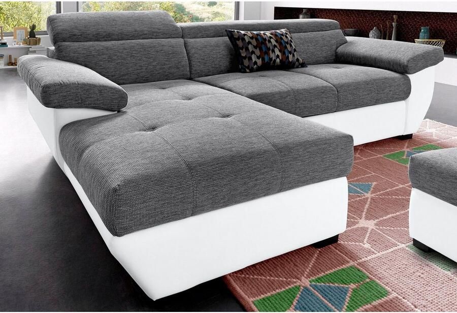 COTTA Zithoek Speedway L-vorm Set bestaande uit: hoekbank met hoofdverstelling & hocker (set) - Foto 5