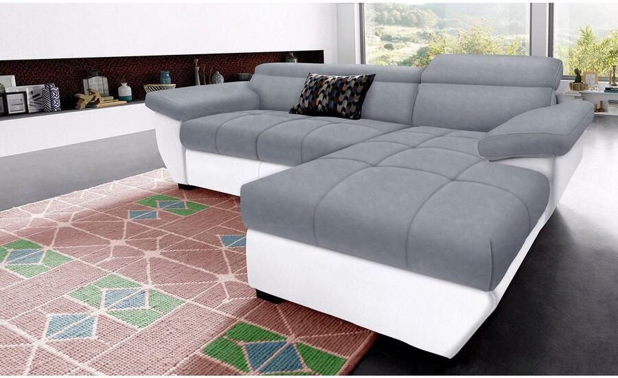 COTTA Zithoek Speedway L-vorm Set bestaande uit: hoekbank met hoofdverstelling & hocker (set) - Foto 4