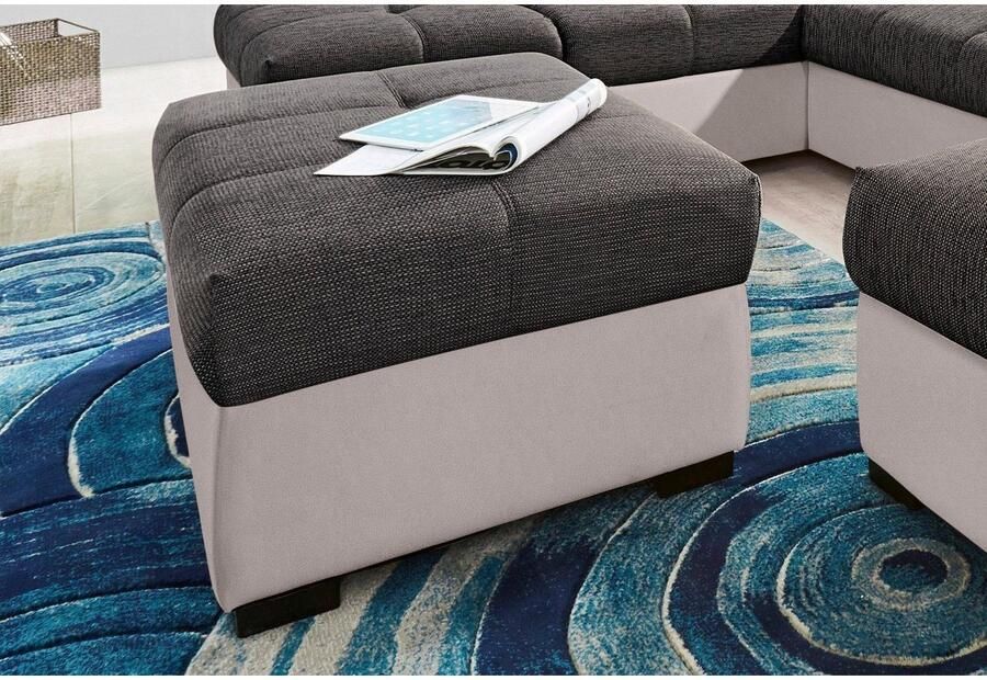 COTTA Zithoek Speedway U-vorm Set bestaande uit: woonlandschap met hoofdverstelling & hocker (set)