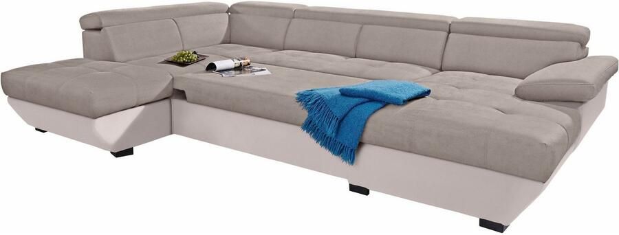 COTTA Zithoek Speedway U-vorm Set bestaande uit: woonlandschap met hoofdverstelling & hocker (set) - Foto 15