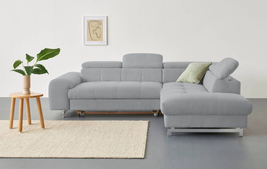 COTTA Hoekbank Chef L-vorm met hoofdbordverstelling edele metalen slede optioneel met slaapfunctie - Foto 10