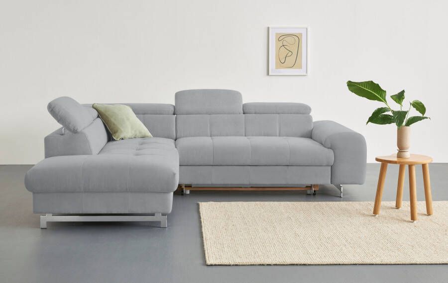 COTTA Hoekbank Chef L-vorm met hoofdbordverstelling edele metalen slede optioneel met slaapfunctie - Foto 12