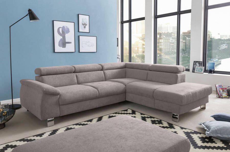 COTTA Hoekbank Komaris L-vorm B: 249 cm met hoofdverstelling optioneel bedfunctie bedlade & licht - Foto 1