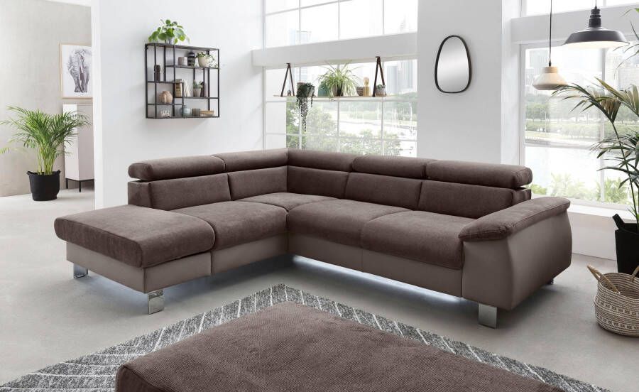 COTTA Hoekbank Komaris L-vorm B: 249 cm met hoofdverstelling optioneel bedfunctie bedlade & licht - Foto 6