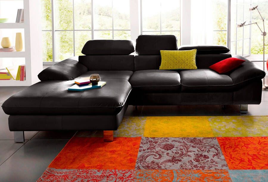 COTTA Zithoek Driver L-vorm Set bestaande uit: hoekbank met hoofdverstelling & hocker (set) - Foto 6