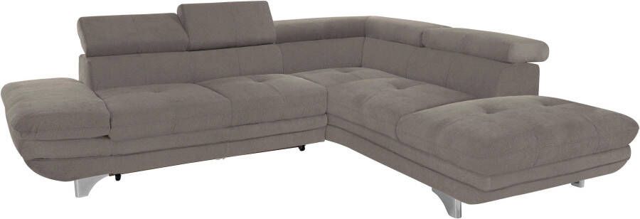 COTTA Zithoek Enterprise L-vorm Set bestaande uit: hoekbank met arm- & hoofdverstelling & hocker (set) - Foto 16