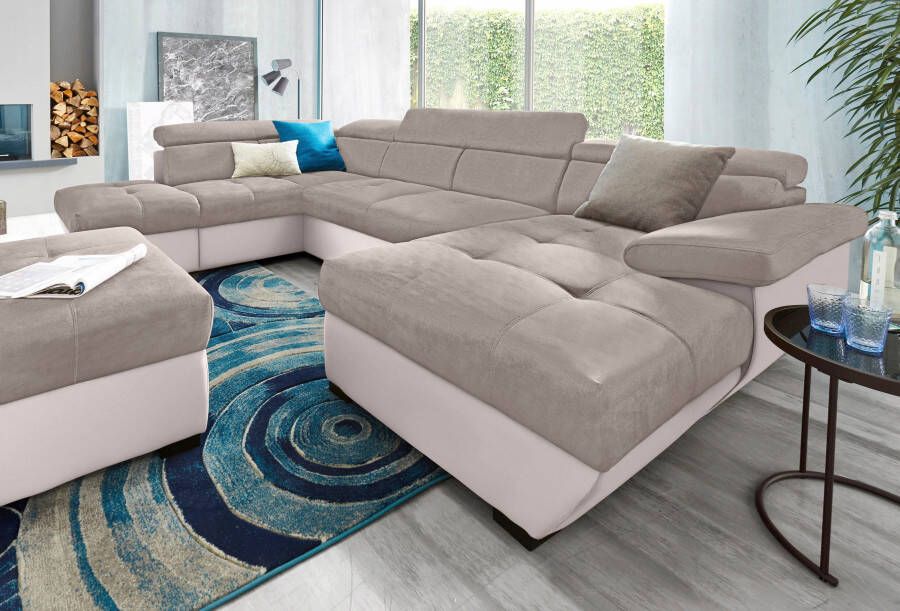 COTTA Zithoek Speedway U-vorm Set bestaande uit: woonlandschap met hoofdverstelling & hocker (set) - Foto 19