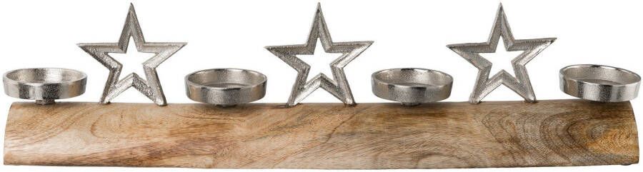 Creativ deco Adventsverlichting Waxinelichthouder voor 4 kaarsen Kaarshouder hoogte ca. 15 cm kerstversiering