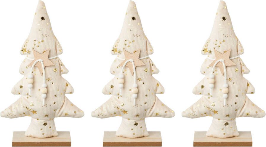 Creativ deco-boom Kerst versiering uit fluweelstof met applicaties (3 stuks) - Foto 2