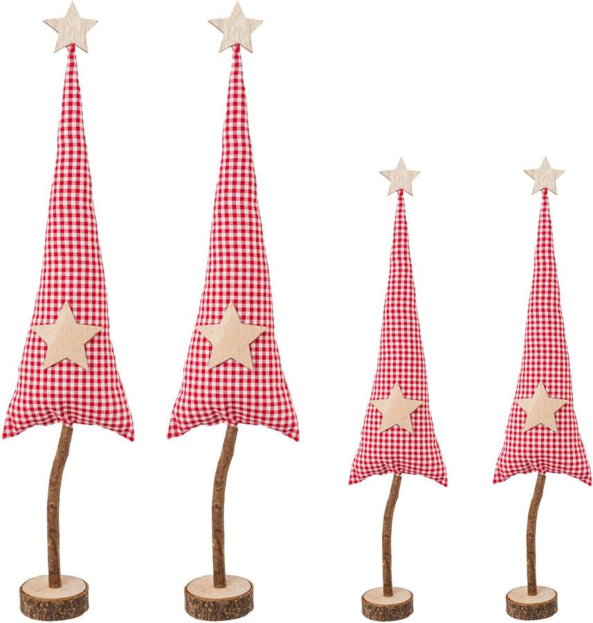 Creativ deco-boom Kerstversiering rood (4 stuks)