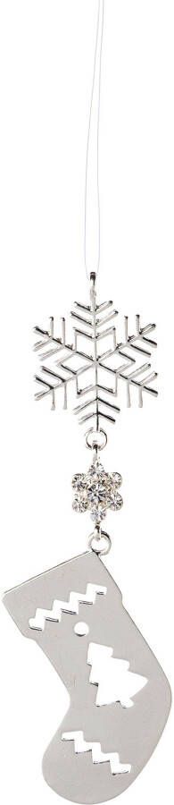 Creativ deco Boomversiering Sneeuwvlok & sokken kerstversiering (4 stuks) - Foto 2