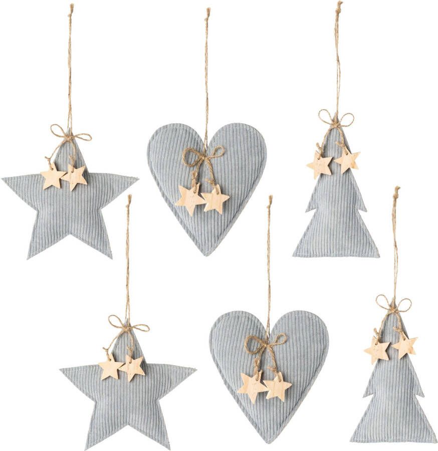 Creativ deco Boomversiering Kerstversiering sierhangers 3 stijlen met afmetingen ca. 14x14x2 5 18x11 5x2 5 17 5x17 5x2 5 cm (6 stuks) - Foto 4