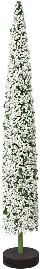 Creativ deco-boom Kerst versiering op hoogwaardige houten basis met parels versierd hoogte 38 cm (2 stuks) - Foto 1