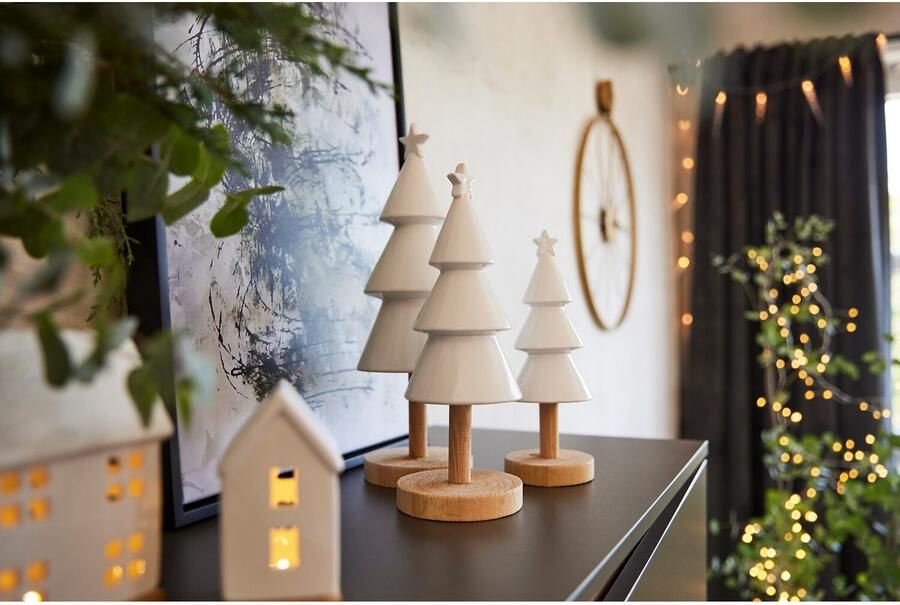 Creativ deco-boom Kerst versiering uit keramiek en hout (1 stuk) - Foto 5