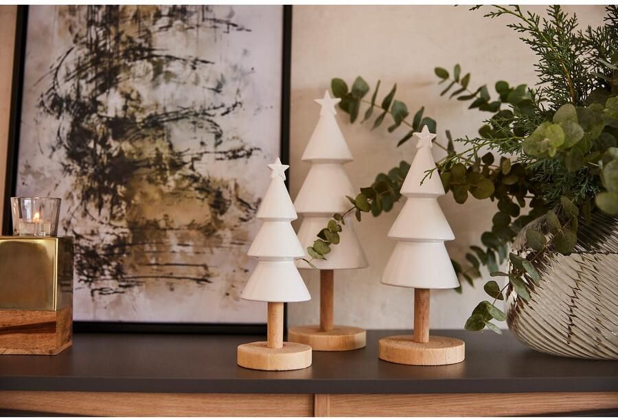 Creativ deco-boom Kerst versiering uit keramiek en hout (1 stuk) - Foto 2