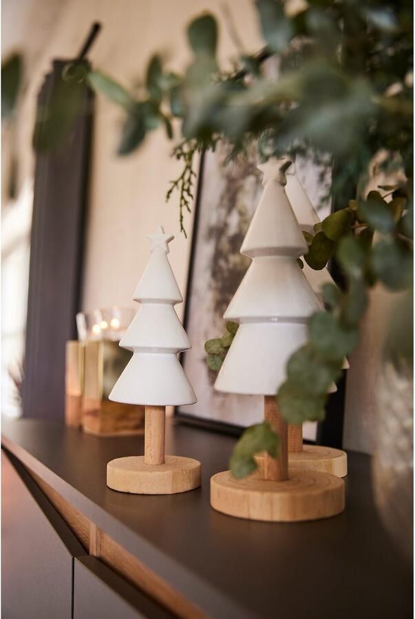 Creativ deco-boom Kerst versiering uit keramiek en hout (1 stuk) - Foto 6