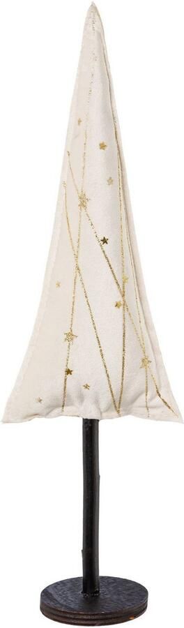 Creativ deco-boom Kerst versiering van fluweelstof met applicaties in 3 maten: 30x9 40x13 55x17 cm (set 3 stuks) - Foto 2