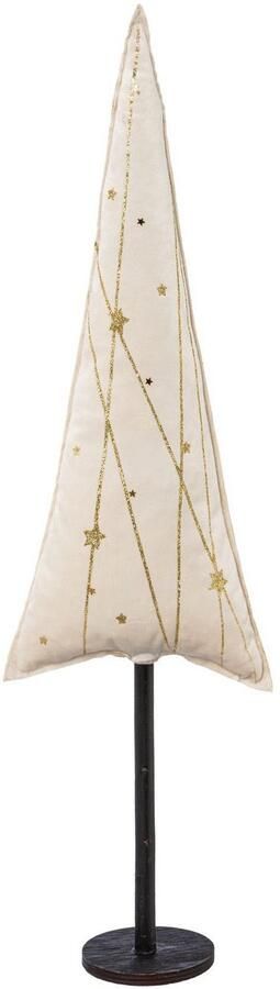 Creativ deco-boom Kerst versiering van fluweelstof met applicaties in 3 maten: 30x9 40x13 55x17 cm (set 3 stuks) - Foto 2