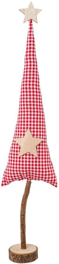 Creativ deco-boom Kerstversiering rood van stof in 2 maten: 30x9 cm 40x13 cm (4 stuks)