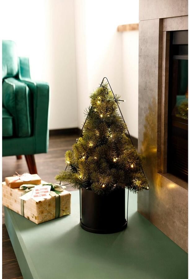 Creativ deco-boom PLATANUS kerstversiering Dennenboom als bloempot van metaal