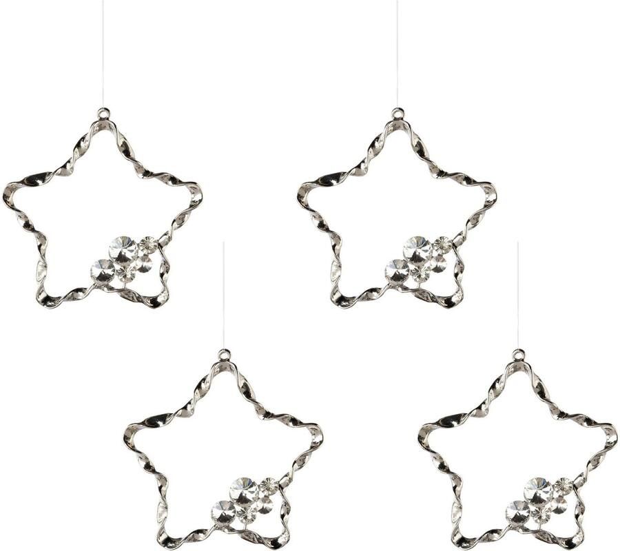 Creativ deco Boomversiering Ster kerstversiering met charmante details nieuwe collectie (4 stuks) - Foto 2