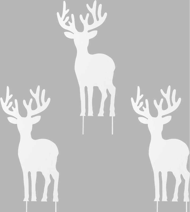 Creativ deco Kerstfiguur Kerst versiering Hert om in te steken (3 stuks) - Foto 2