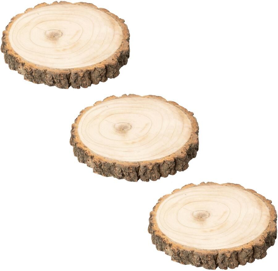 Creativ deco Sierbord Kerst versiering Natuurlijke houten schijf elk artikel heeft een unieke nerf (3 stuks) - Foto 2