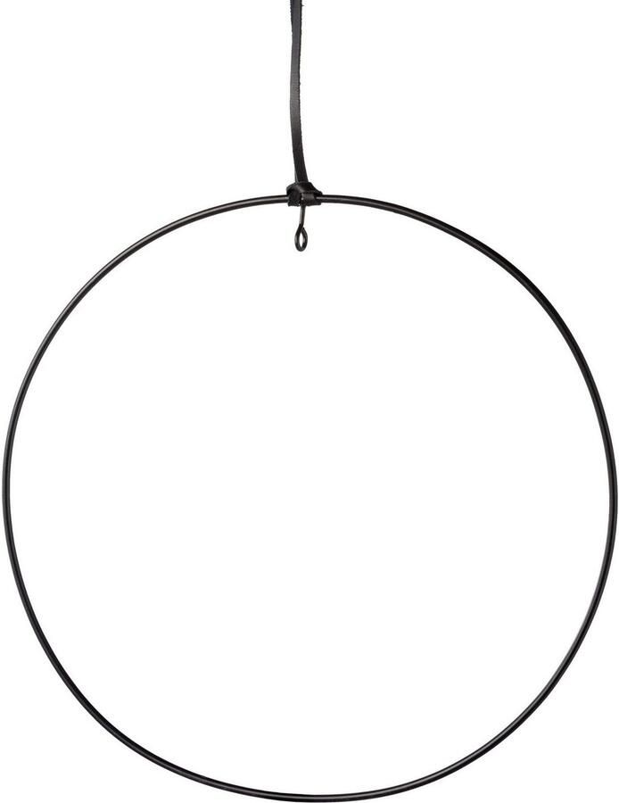 Creativ deco Sierhanger Metalen ring met hoogwaardig lederen band (6 stuks)