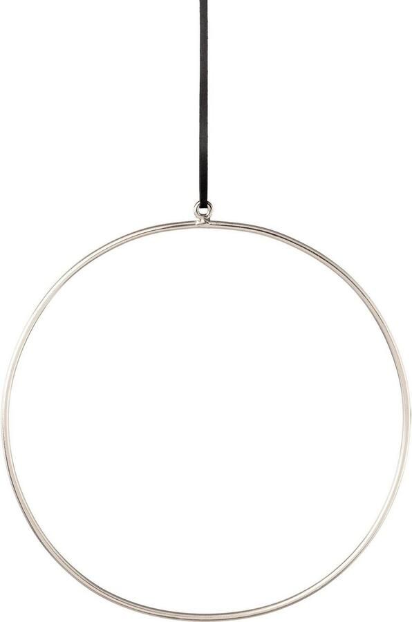 Creativ deco Sierhanger Metalen ring met hoogwaardig leren band Ø 30 cm (2 stuks)