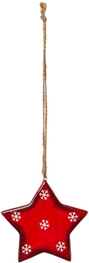 Creativ deco Sierster Kerstster kerstversiering rood kerstversiering (12 stuks)