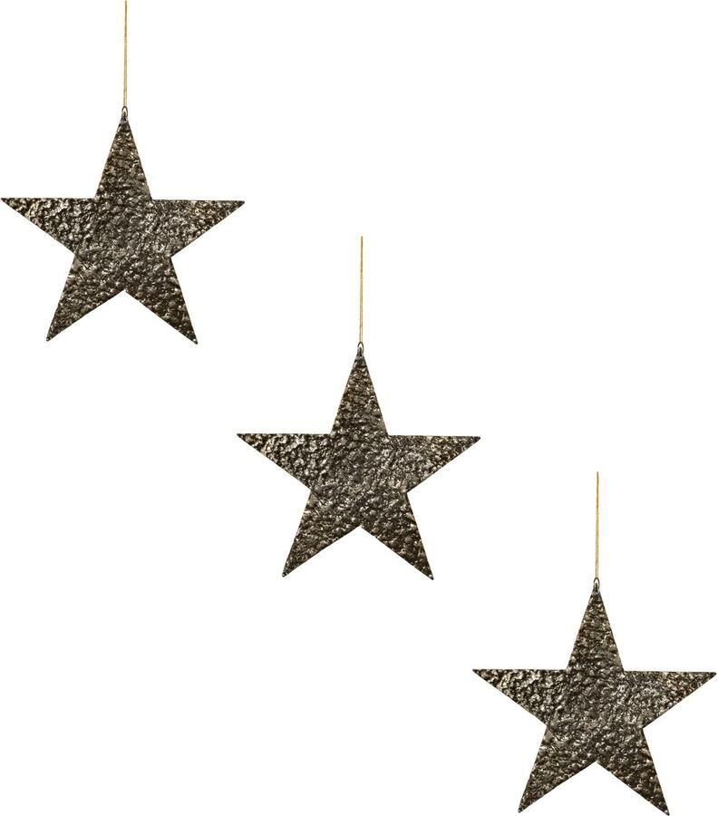 Creativ deco Sierster Kerstster kerstversiering van aluminium hangdecoratie 3-delige set ø ca. 27 cm (3 stuks)