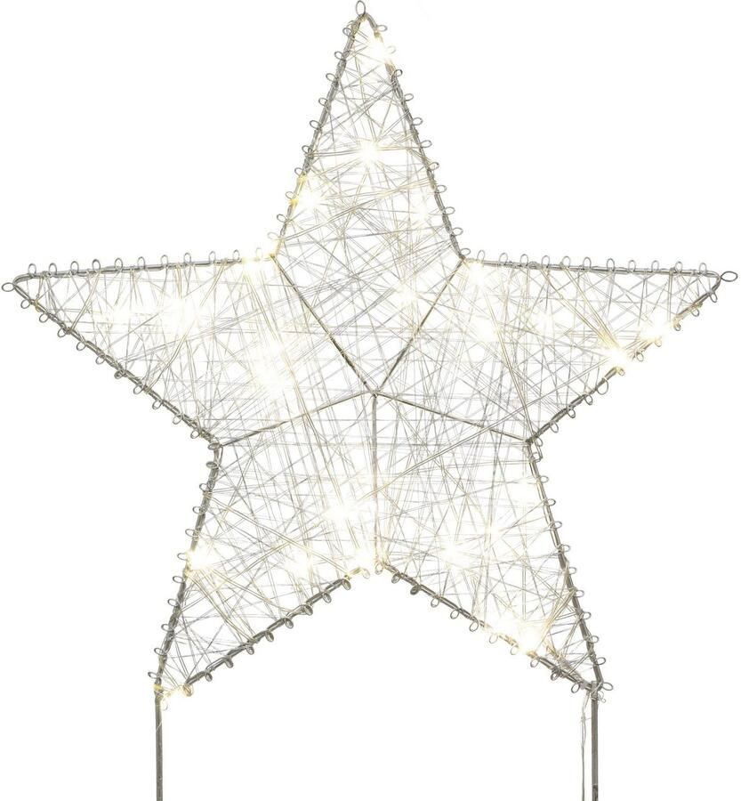 Creativ deco Sierster LUMIA Deco-Object Ster Kerstdecoratie batterijvoeding 2-delige set (2 stuks)