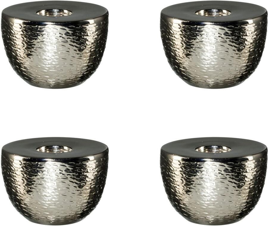 Creativ deco Waxinelichthouder met glanzend effect 4-delige set ø ca. 10 cm (4 stuks)
