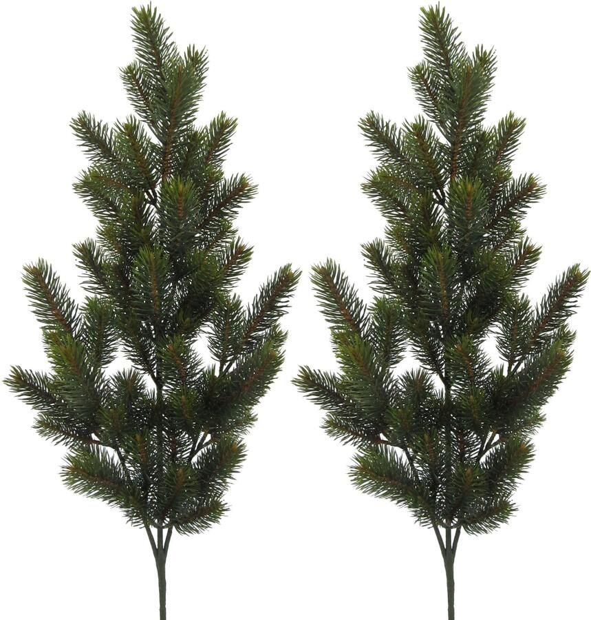 Creativ deco Winterse kunstplant Kerst versiering Tak in een (set 2 stuks) - Foto 1