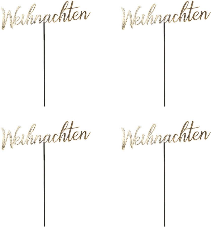 Creativ deco Decoratief opschrift Kerst versiering (4 stuks)