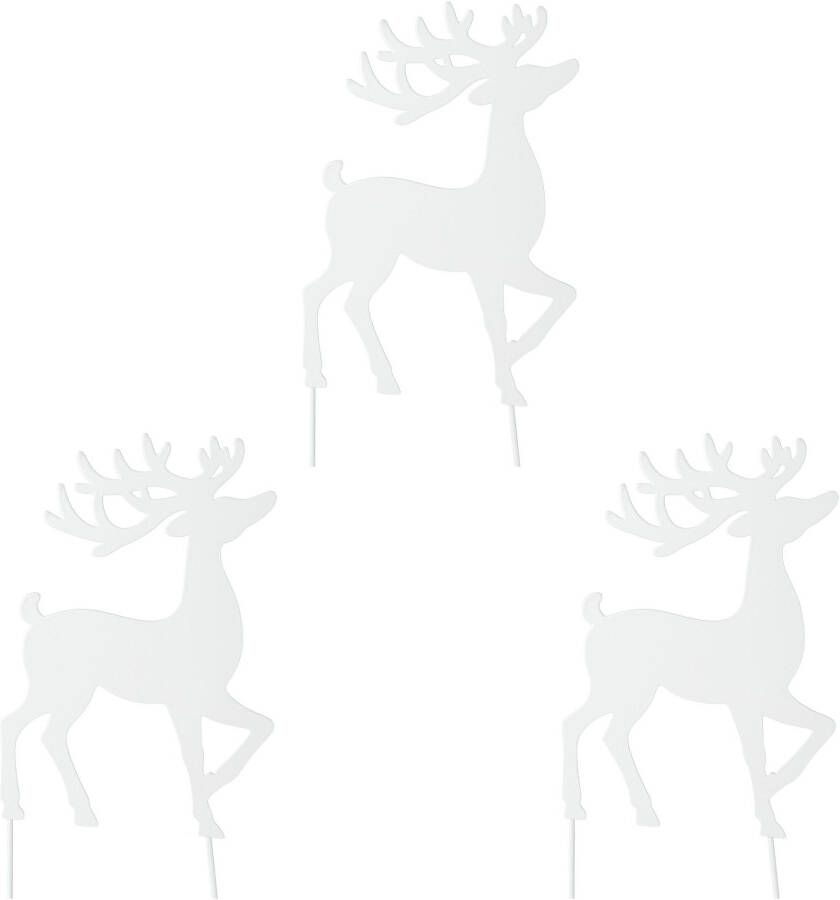 Creativ deco Kerstfiguur Kerst versiering Hert om in te steken (3 stuks)