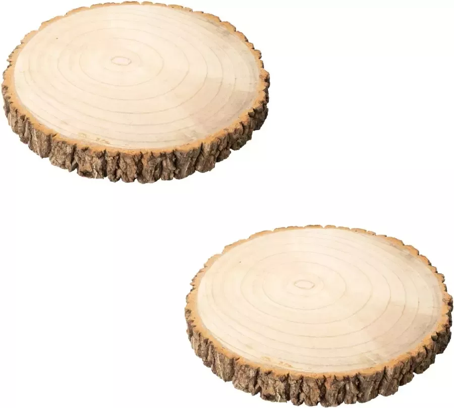 Creativ deco Sierbord Kerst versiering Natuurlijke houten schijf elk artikel heeft een unieke nerf (2 stuks) - Foto 2