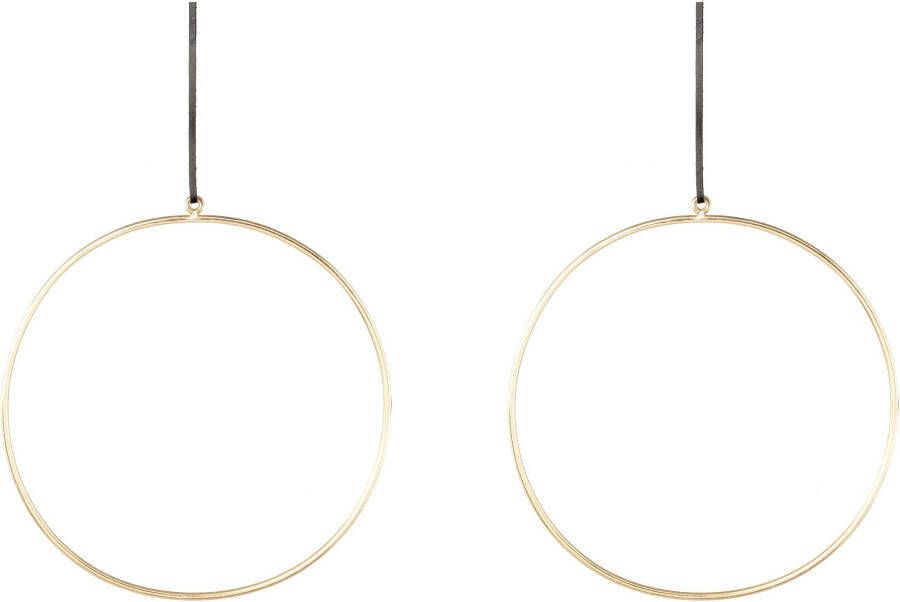 Creativ deco Sierhanger Metalen ring met hoogwaardig leren band Ø 30 cm (2 stuks) - Foto 2