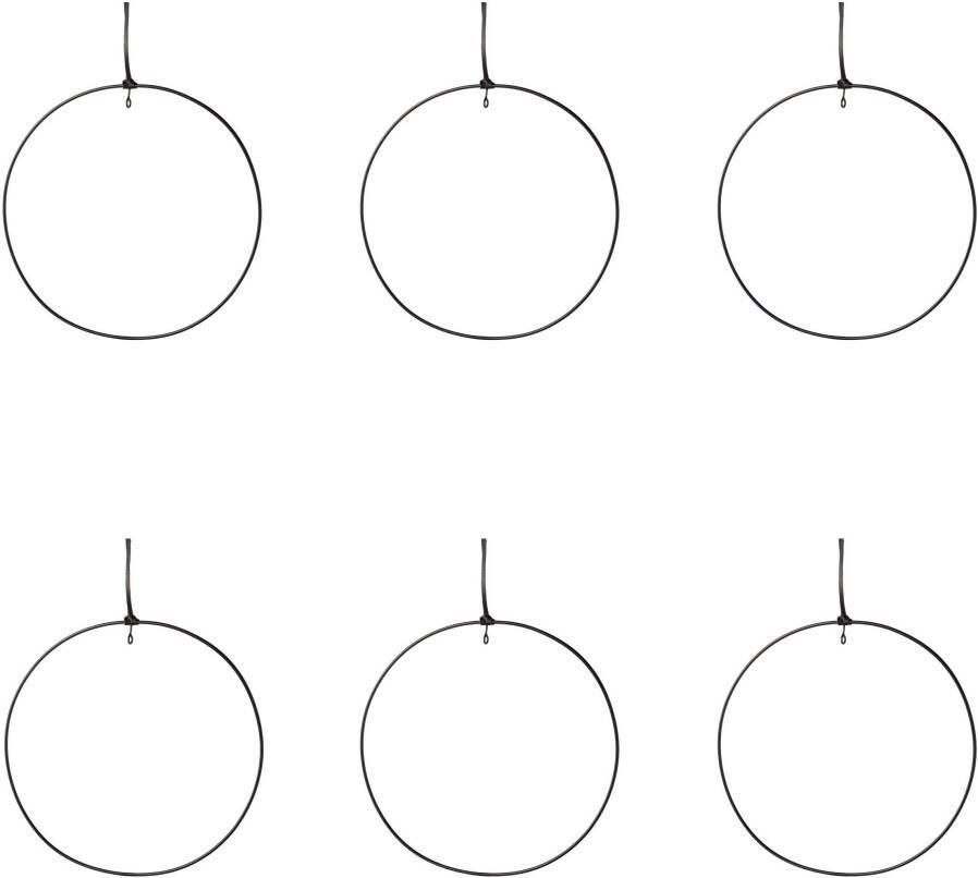 Creativ deco Sierhanger Metalen ring met hoogwaardig lederen band (6 stuks) - Foto 2