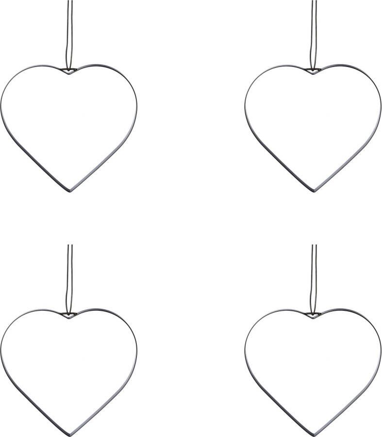 Creativ deco Sierhanger Hart Metalen ring met hoogwaardig lederen band (4 stuks) - Foto 2