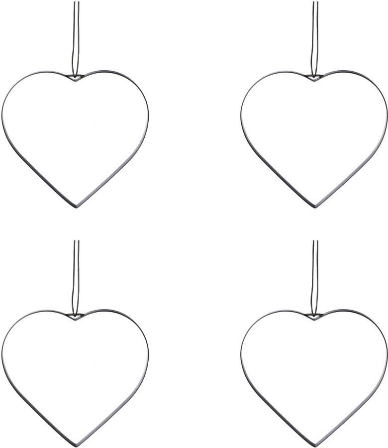 Creativ deco Sierhanger Hart Metalen ring met hoogwaardig lederen band (4 stuks) - Foto 2